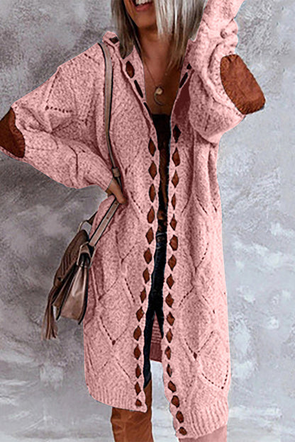 Street Patchwork Contrast Hooded Collar Tops Sweater(7 Colors)