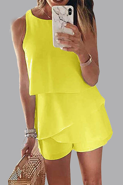 Flounce O Neck Rompers
