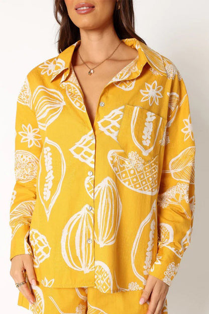 Patchwork Turndown Collar Long Sleeve Two Pieces