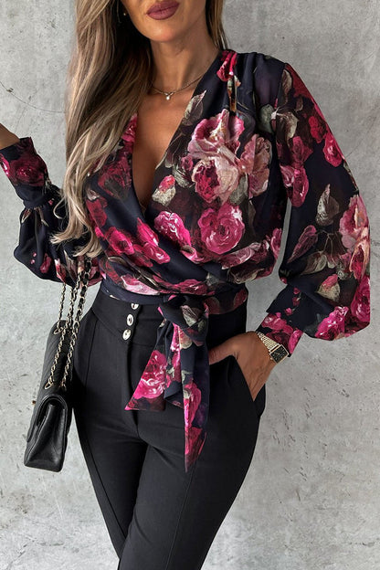 Bandage V Neck Blouses(3 Colors)