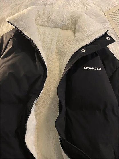 Short Padded Coat With High Neck and Zipper