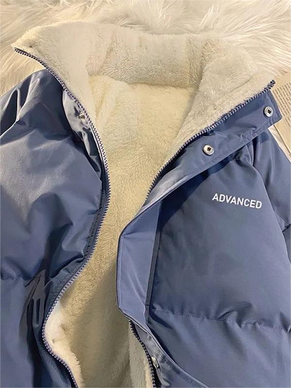 Short Padded Coat With High Neck and Zipper