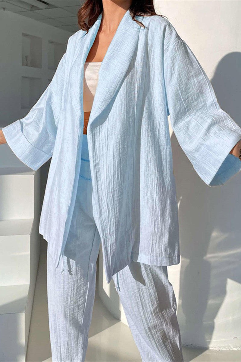 Simplicity Turndown Collar Long Sleeve Two Pieces