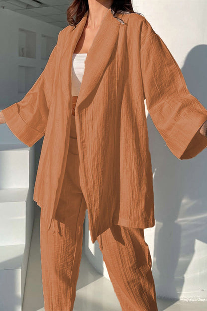 Simplicity Turndown Collar Long Sleeve Two Pieces
