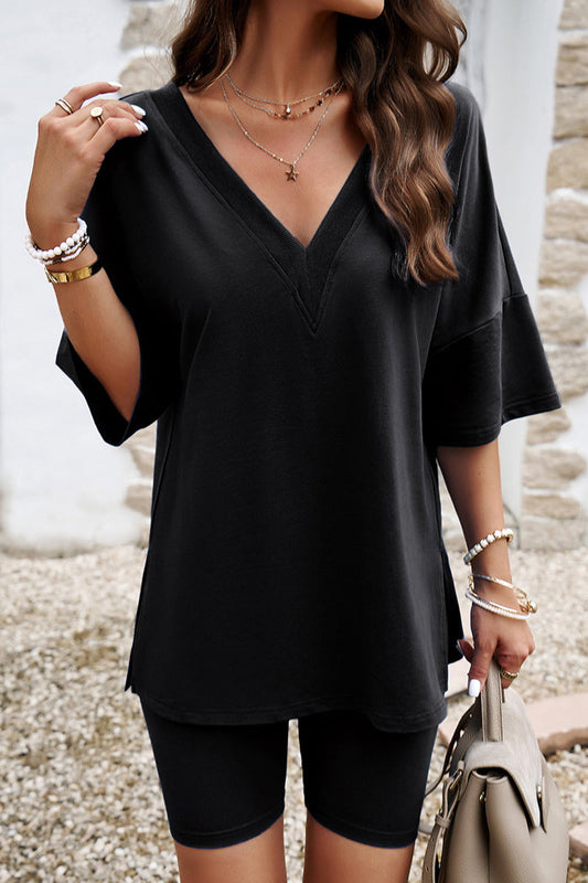 V Neck Half Sleeve Two Pieces