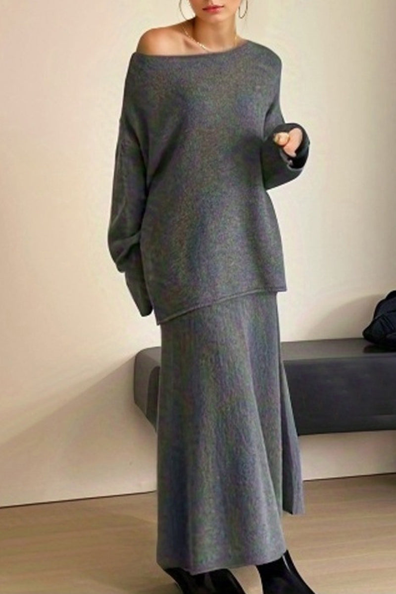 O Neck Long Sleeve Two Pieces