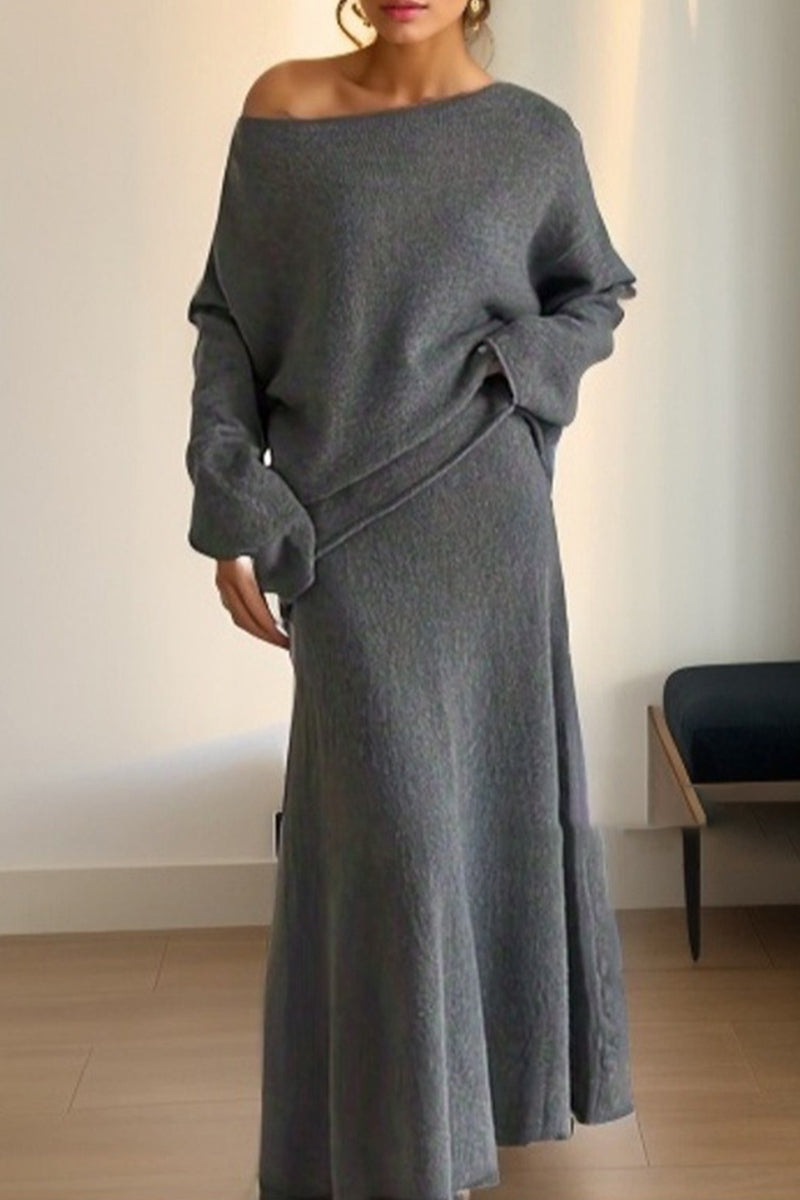 O Neck Long Sleeve Two Pieces