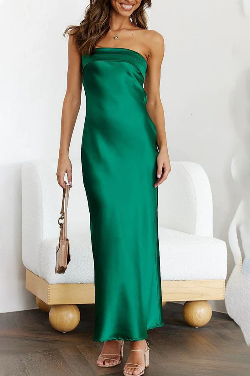 Celebrities Backless Strapless One Step Skirt Dresses