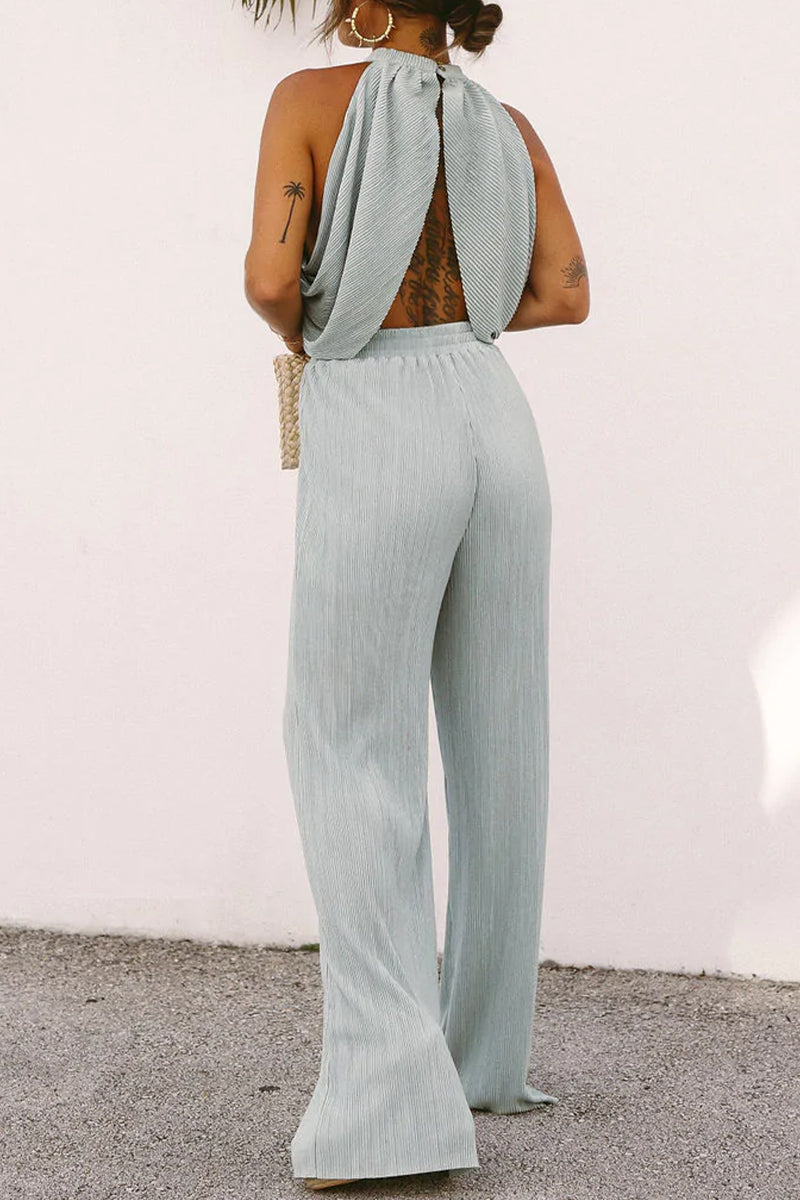 Asymmetrical Halter Sleeveless Two Pieces