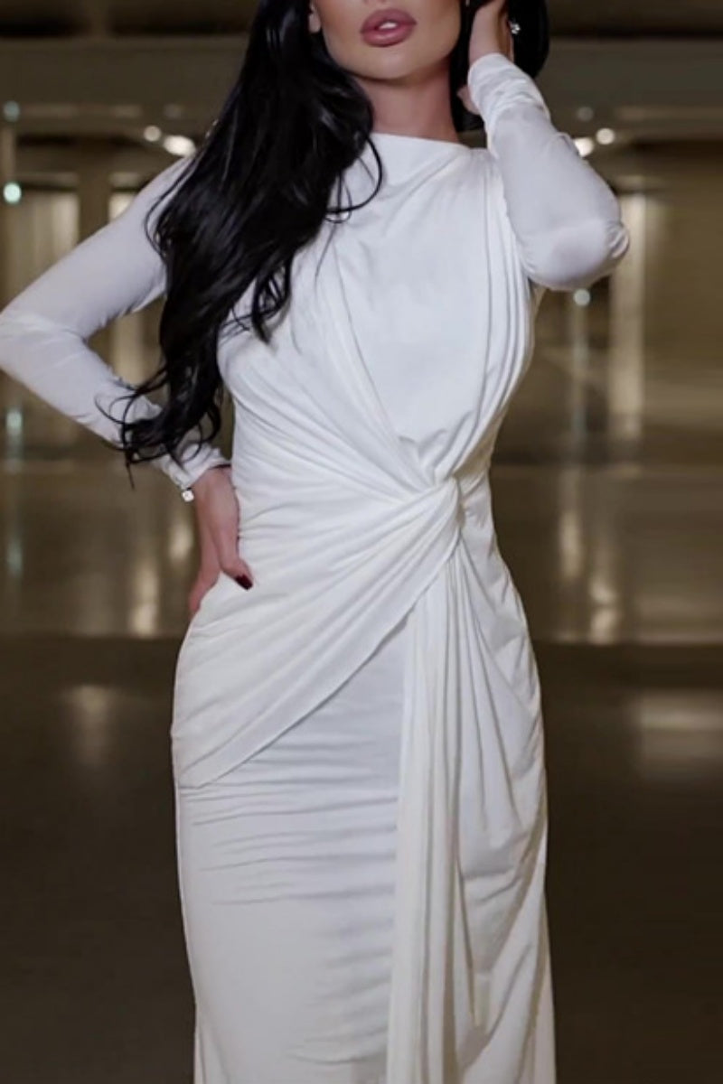 Patchwork O Neck Long Dress Dresses