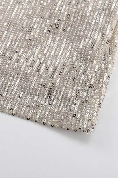 Party Sequins O Neck Wrapped Skirt Dresses