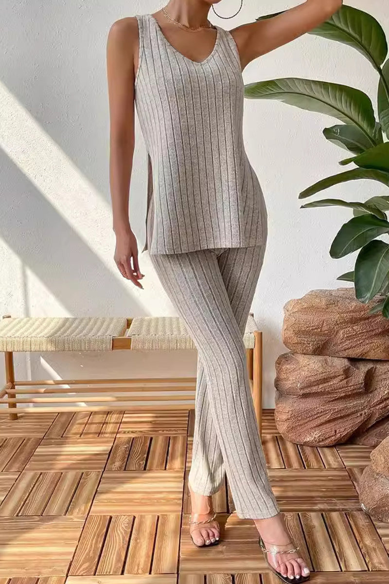 Simplicity V Neck Sleeveless Two Pieces
