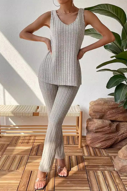 Simplicity V Neck Sleeveless Two Pieces