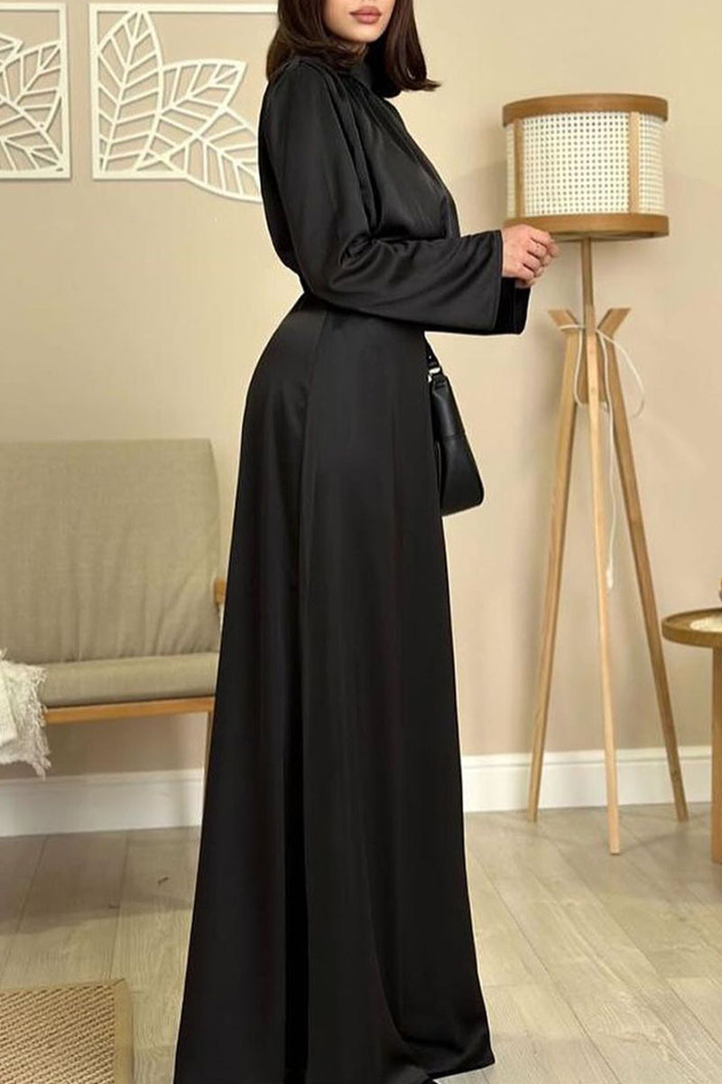 Celebrities Frenulum Half a Turtleneck Waist Skirt Dresses