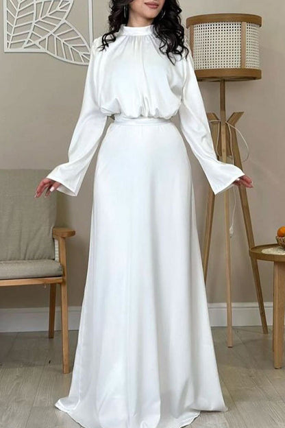 Celebrities Frenulum Half a Turtleneck Waist Skirt Dresses