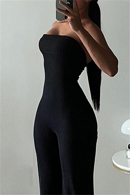 Backless Strapless Skinny Jumpsuits