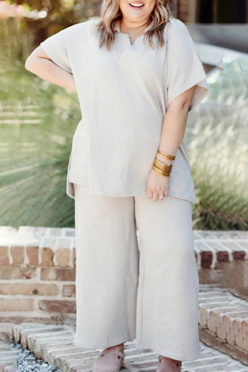 Simplicity Patchwork Pocket V Neck Short Sleeve Two Pieces