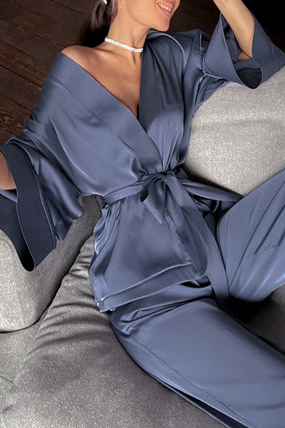 Simplicity Bandage V Neck Long Sleeve Two Pieces