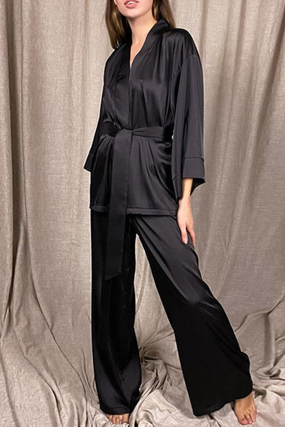 Simplicity Bandage V Neck Long Sleeve Two Pieces
