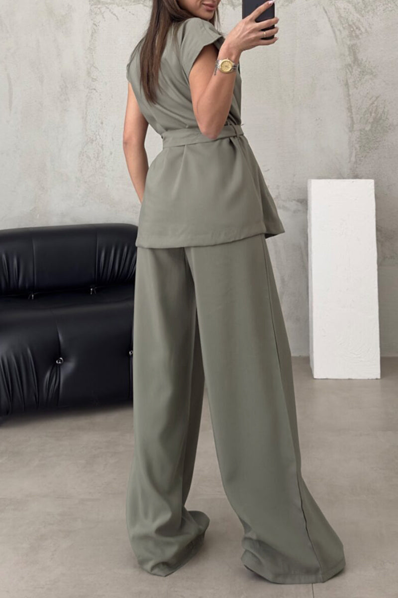 British Style Frenulum Turn-back Collar Sleeveless Two Pieces