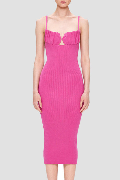Backless Fold V Neck Wrapped Skirt Dresses