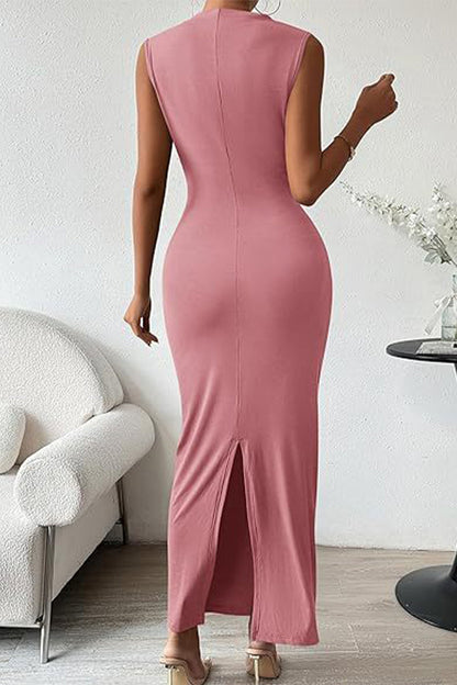 Simplicity Fold O Neck One Step Skirt Dresses(8 Colors)
