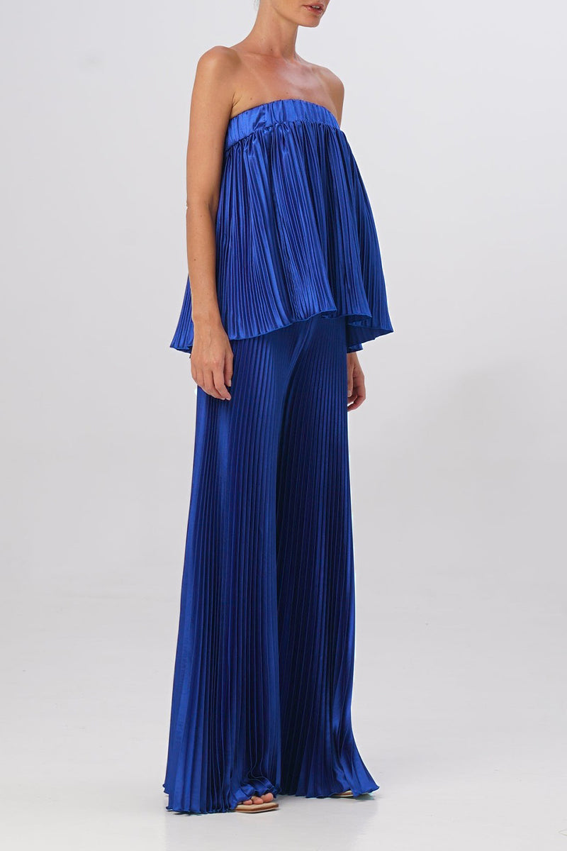 Pleated Strapless Sleeveless Two Pieces