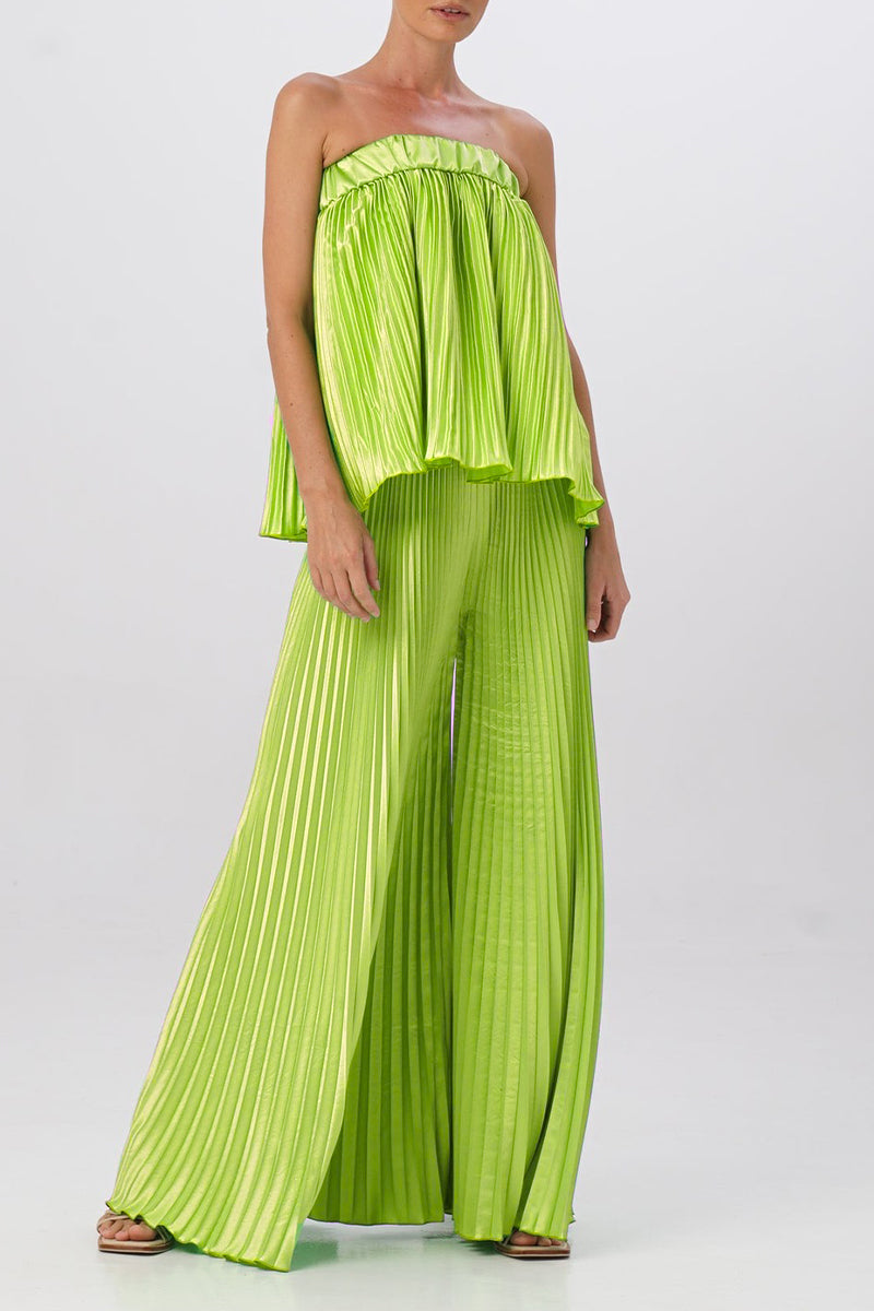 Pleated Strapless Sleeveless Two Pieces