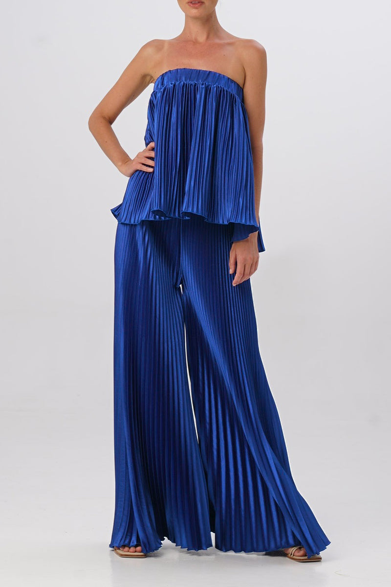 Pleated Strapless Sleeveless Two Pieces