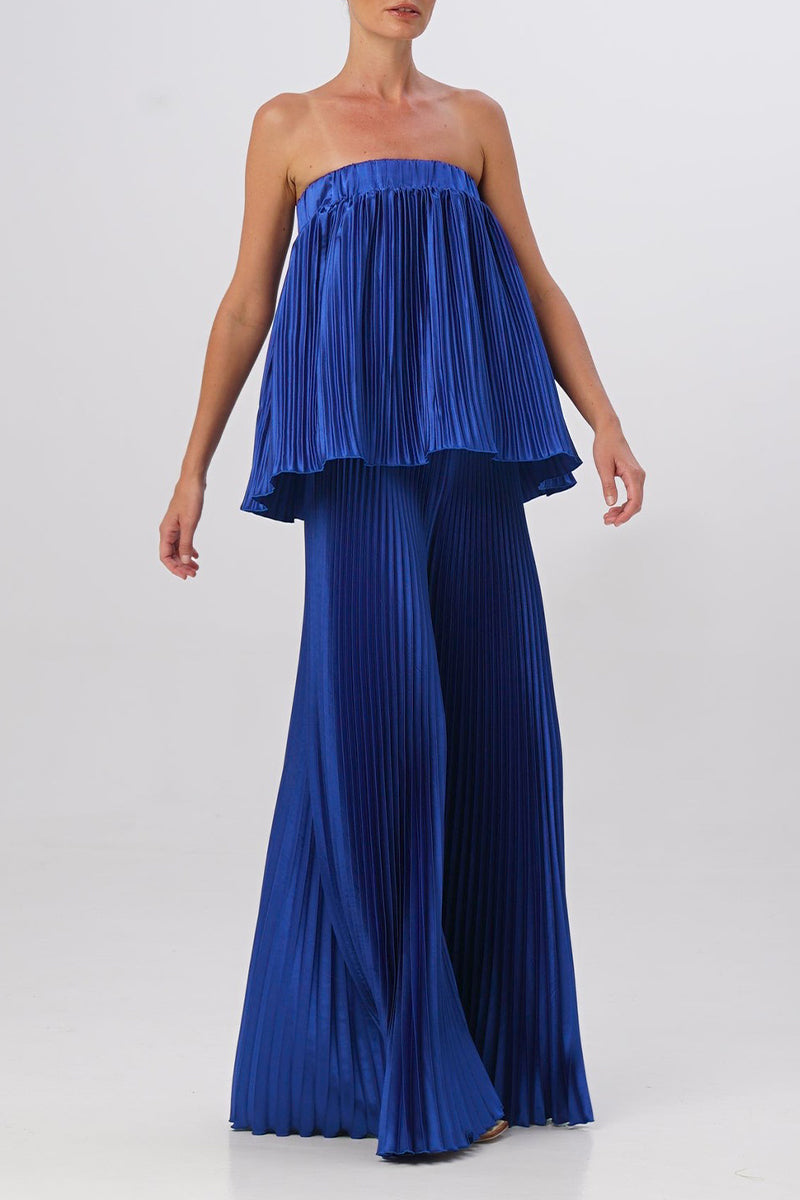 Pleated Strapless Sleeveless Two Pieces