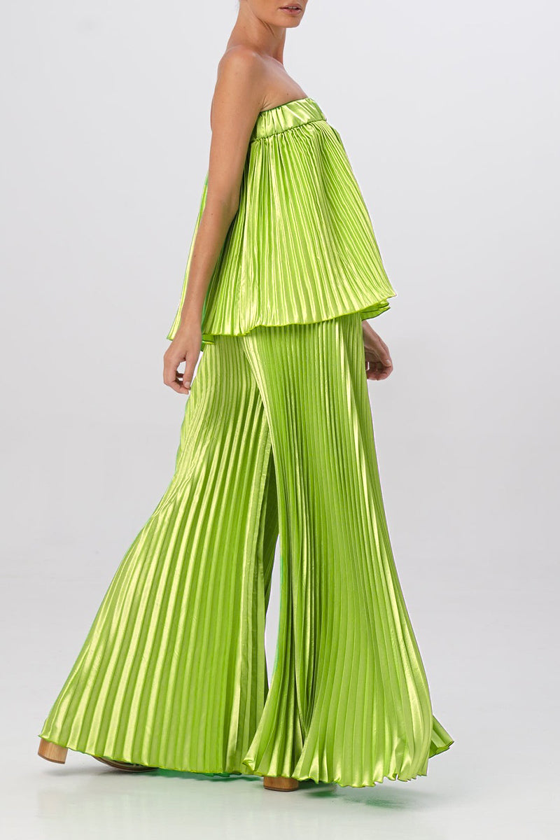 Pleated Strapless Sleeveless Two Pieces