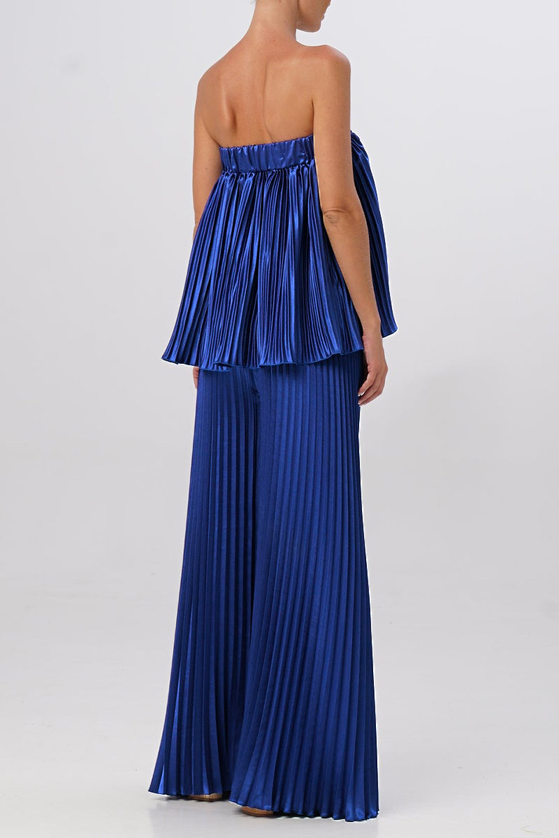 Pleated Strapless Sleeveless Two Pieces