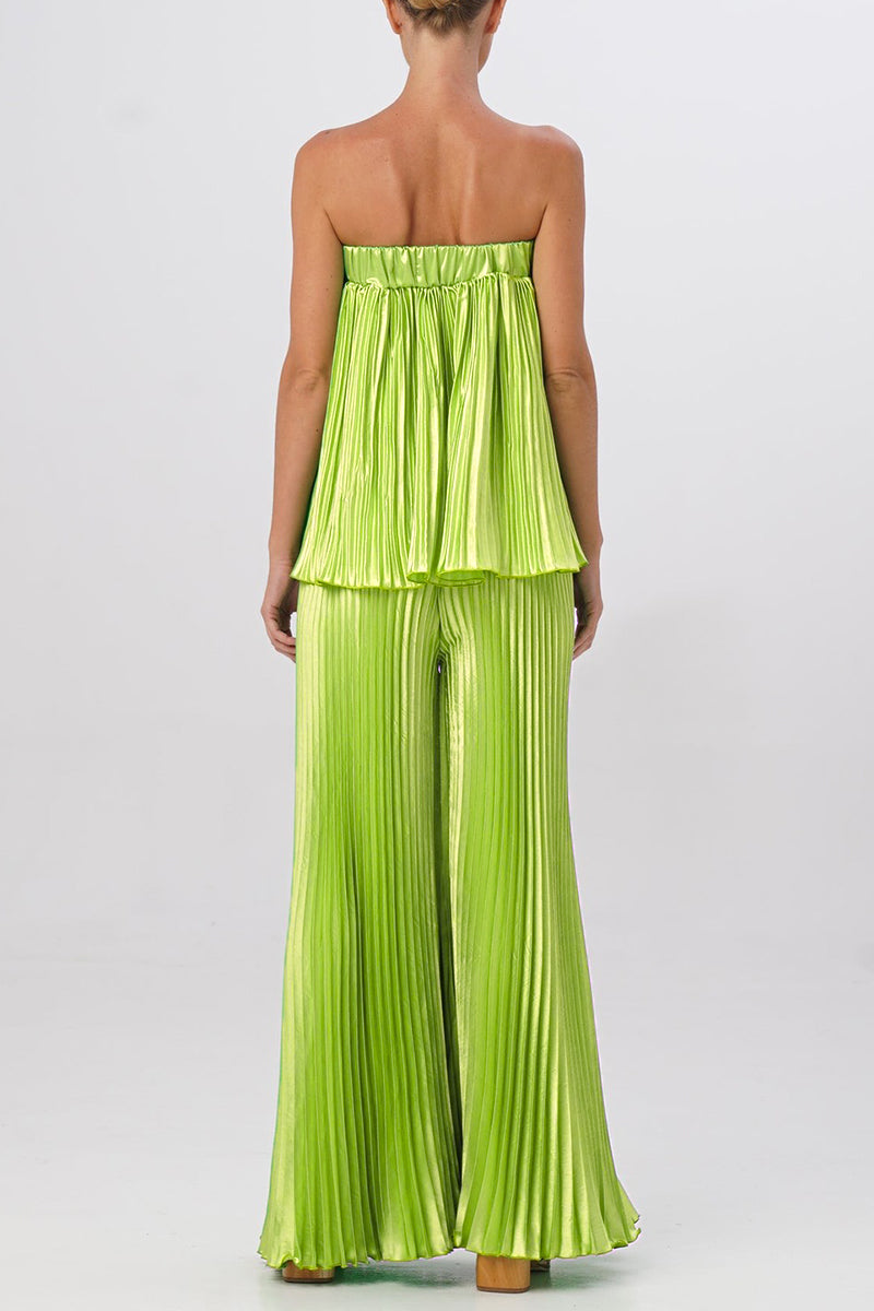 Pleated Strapless Sleeveless Two Pieces