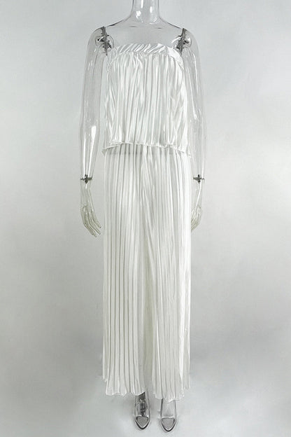 Pleated Strapless Sleeveless Two Pieces