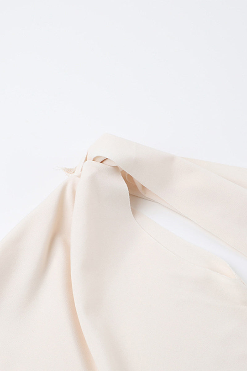 Patchwork Oblique Collar One Step Skirt Dresses