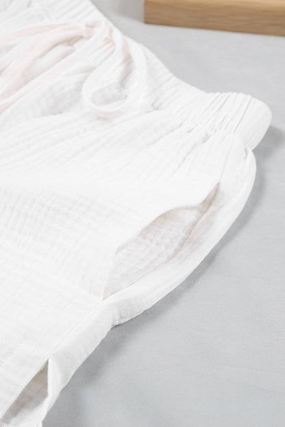 Simplicity Pocket Buttons Fold V Neck Long Sleeve Two Pieces