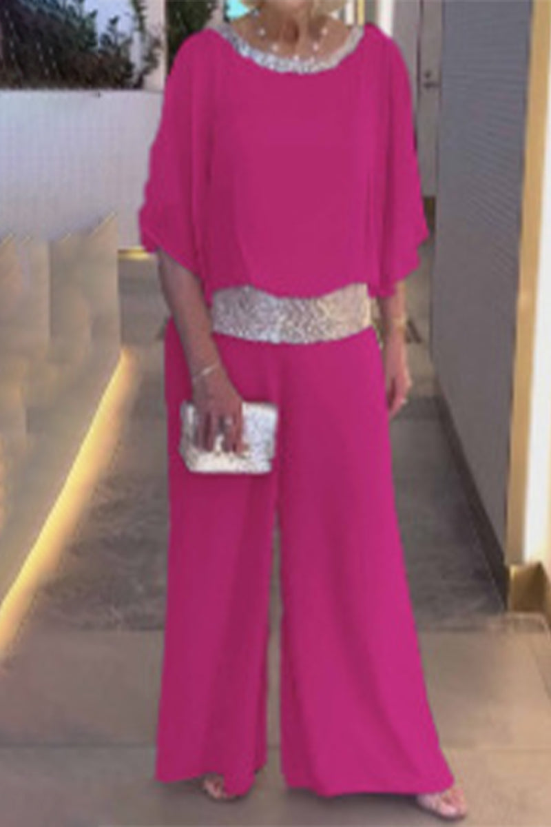 Sequins O Neck Two Pieces
