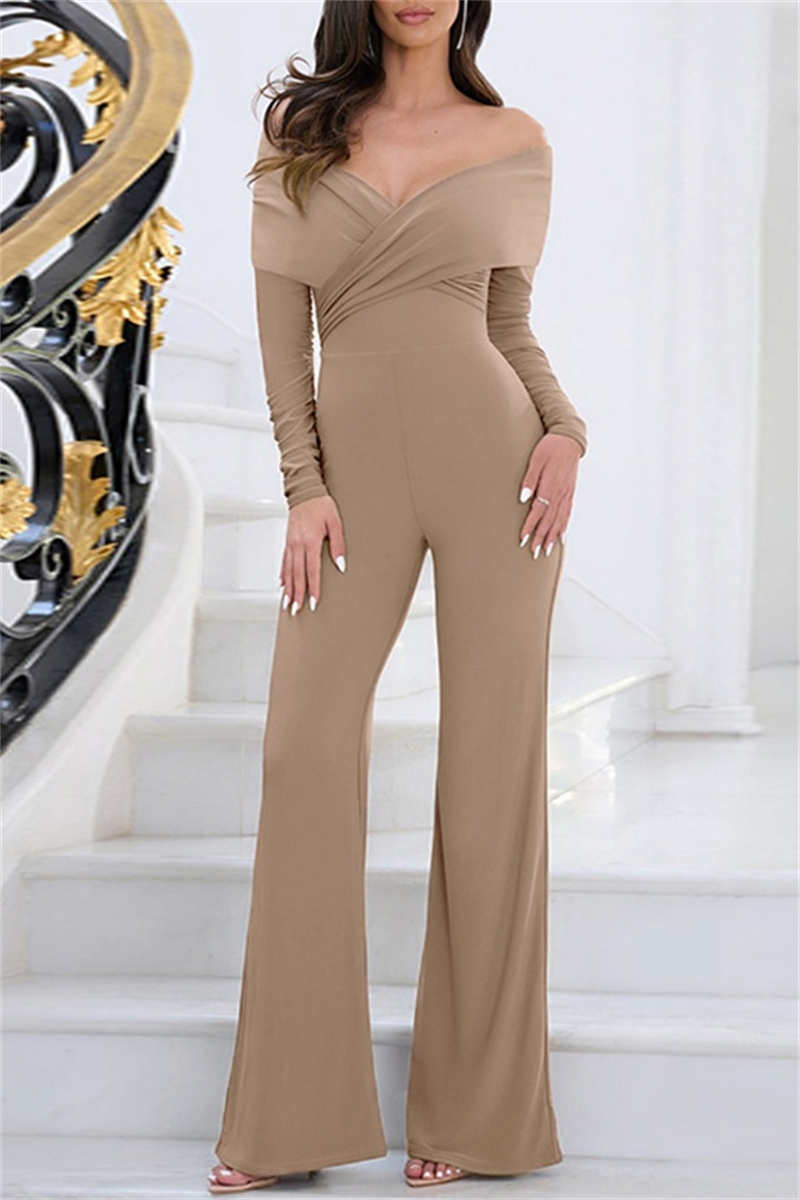 Patchwork V Neck Skinny Jumpsuits