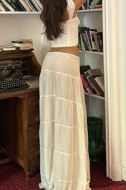 Bandage Patchwork Square Collar Sleeveless Two Pieces