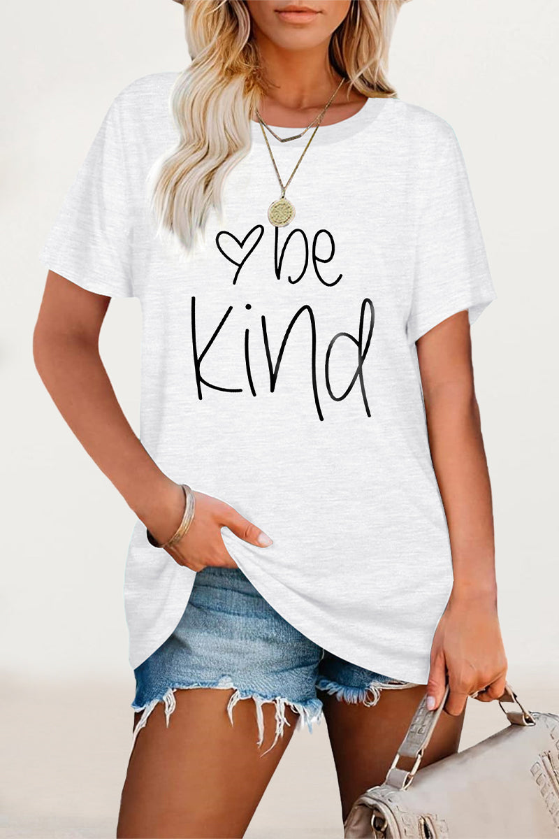 Letter Print O Neck T-shirts