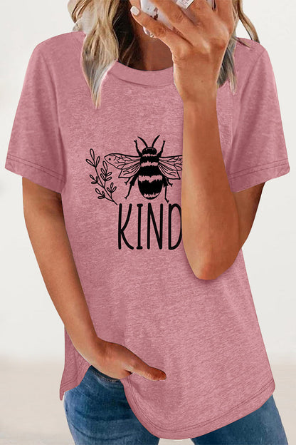 Animal Letter Print O Neck T-shirts