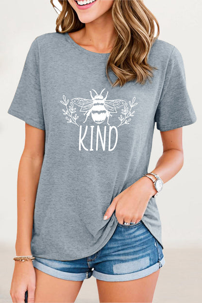 Animal Letter Print O Neck T-shirts