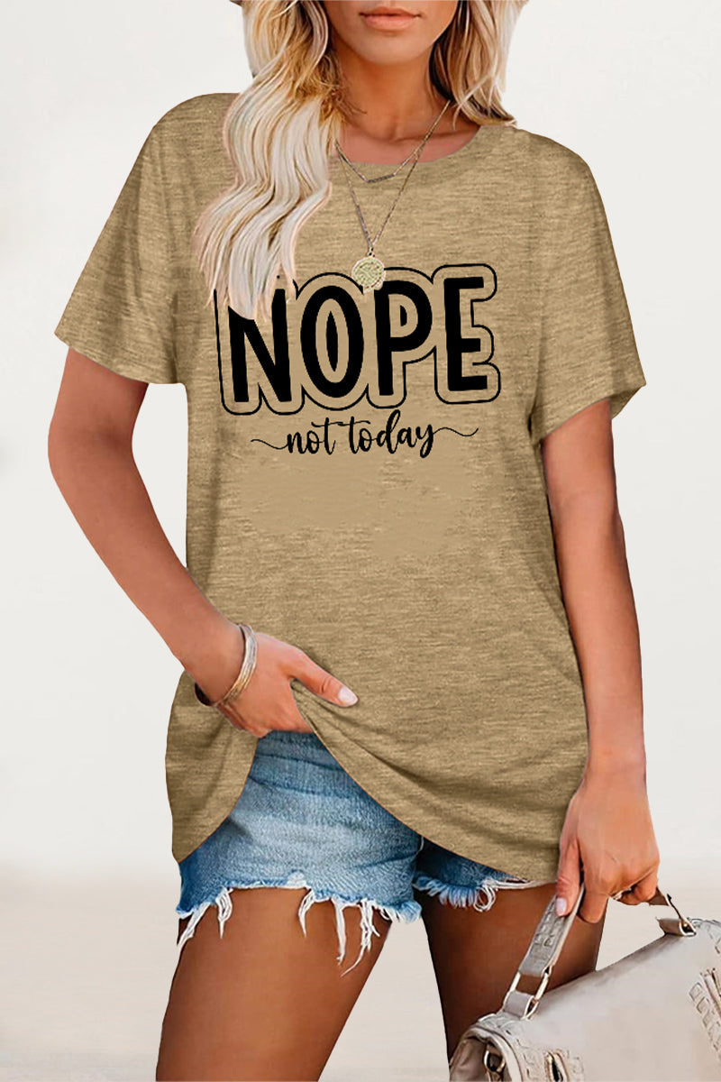 Letter Print O Neck T-shirts