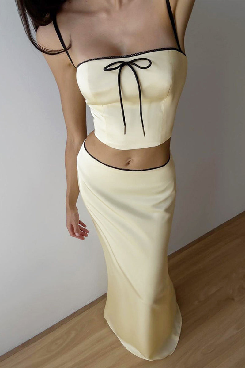 Celebrities With Bow Stringy Selvedge Sleeveless Two Pieces