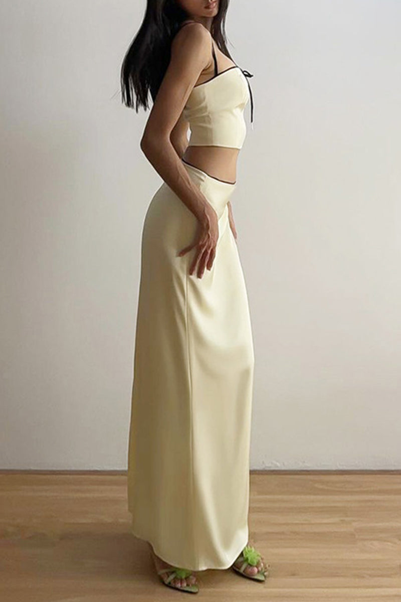 Celebrities With Bow Stringy Selvedge Sleeveless Two Pieces