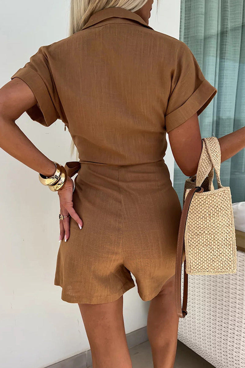 Frenulum V Neck Loose Rompers