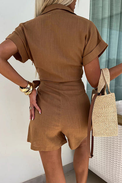 Frenulum V Neck Loose Rompers