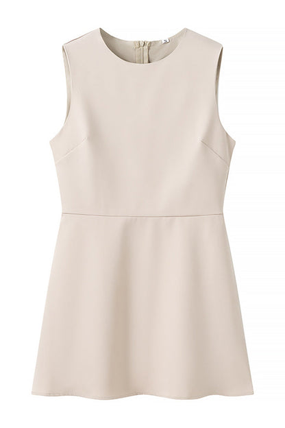 Celebrities Pleated O Neck Sleeveless Two Pieces