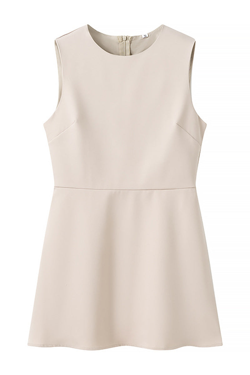 Celebrities Pleated O Neck Sleeveless Two Pieces
