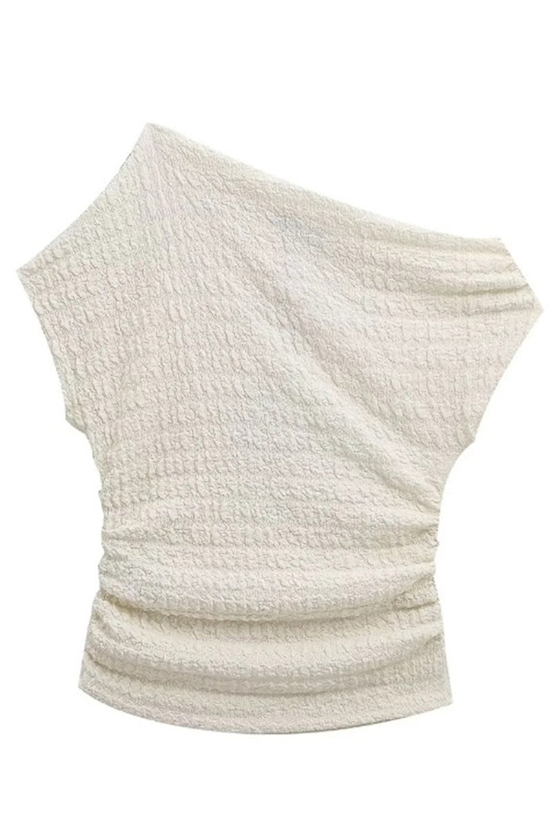 Fold Off the Shoulder Short Sleeve Two Pieces